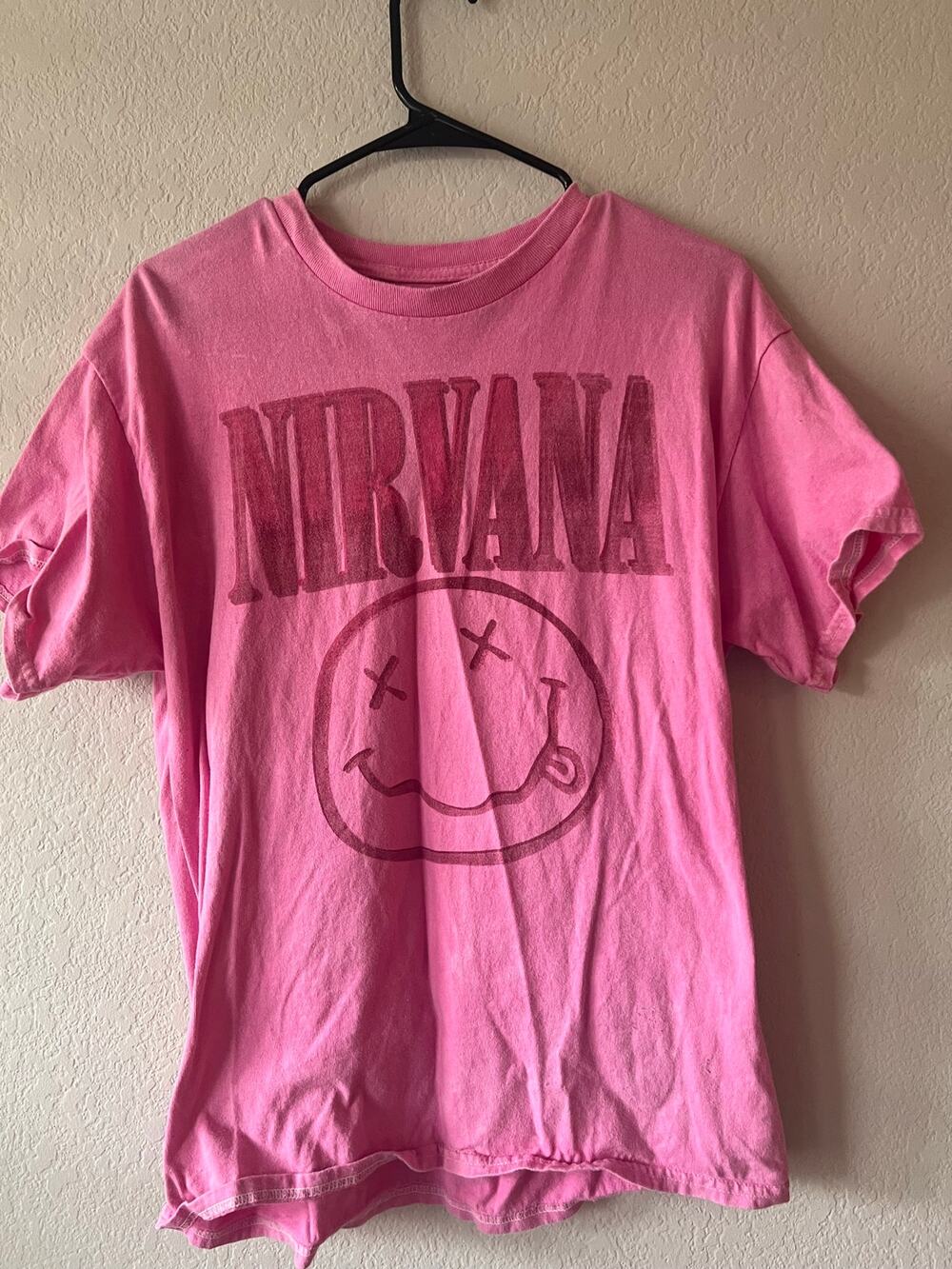 Nirvana Graphic Band Tee Pink 100% Cotton Grunge Rock T-Shirt